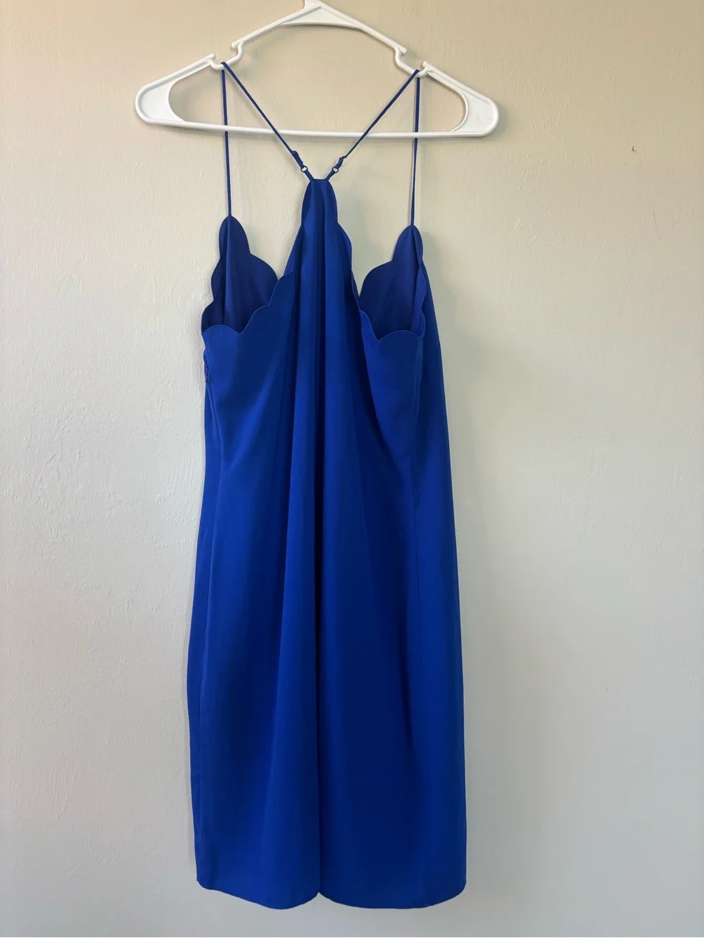 J Crew Womens Size 6 Dress Scalloped Royal Blue Lined